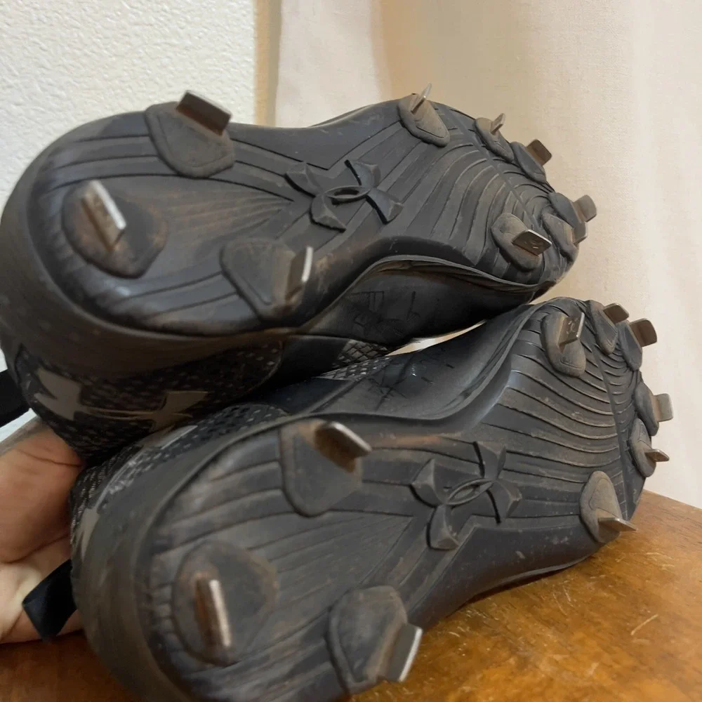 Under Armour Mens Harper One Baseball Soccer Cleats Black Sand‎ Strap Size 8M US